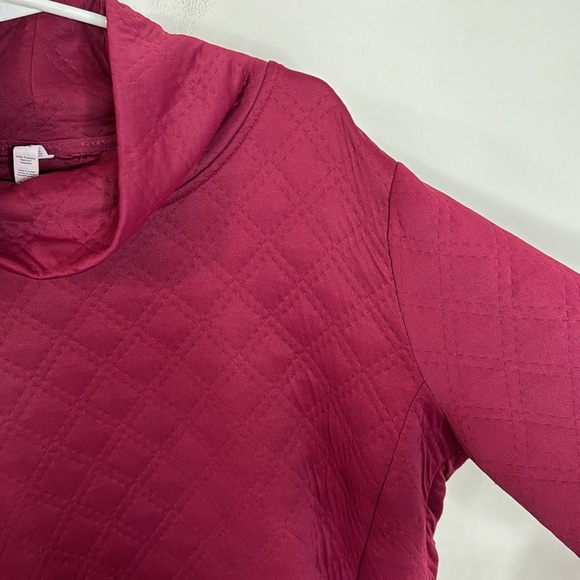 RBX Quilted cowlneck pullover tunic length hoodie burgundy hue size L - Picture 5 of 10
